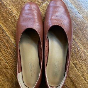 Everlane Day Glove Flats Leather Shoes Red